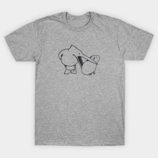 Minimalist art of a funny event with Pelican and Capybara. T-Shirt